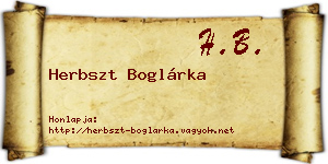 Herbszt Boglárka névjegykártya